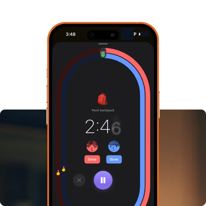 ReadySet timer showing visual countdown for morning routine